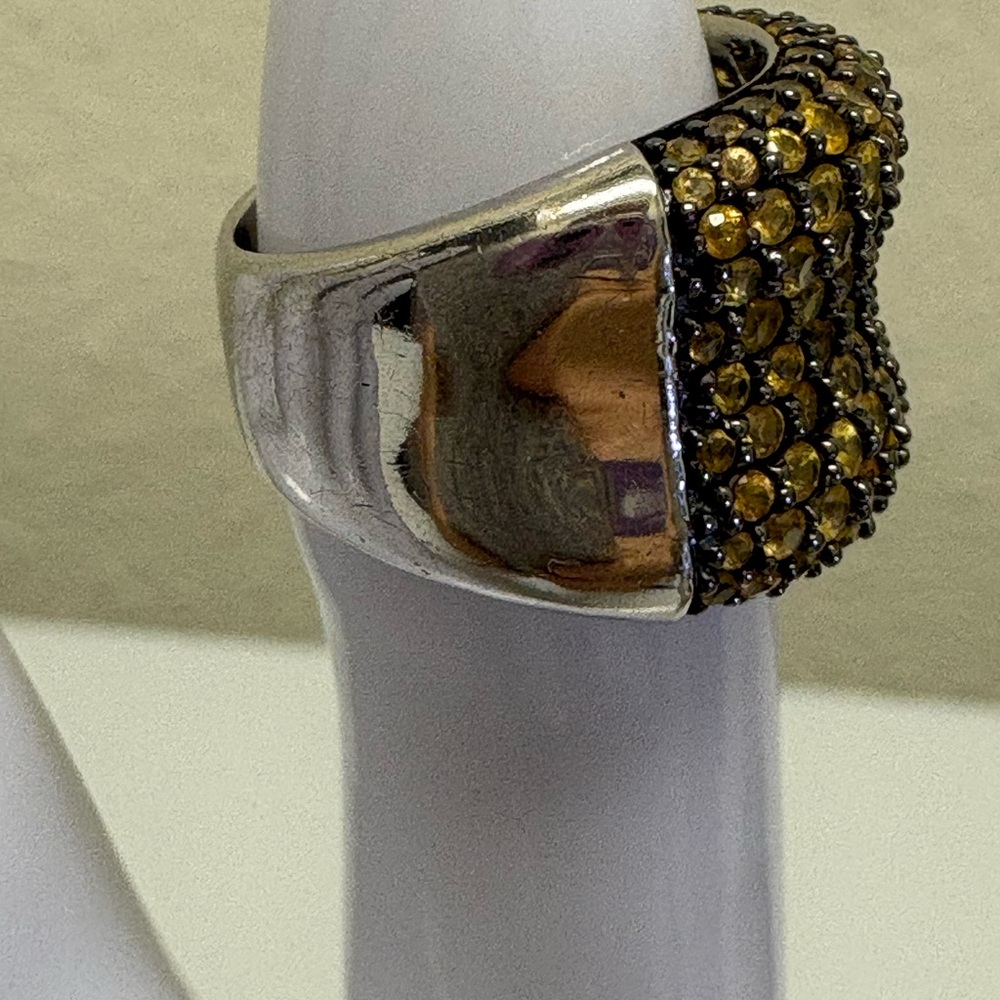 Elegant Yellow Sapphire Sterling Silver Ring - Picture 2 of 8